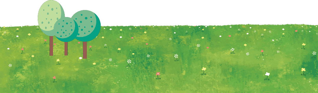 A simplistic scene of grass and some trees