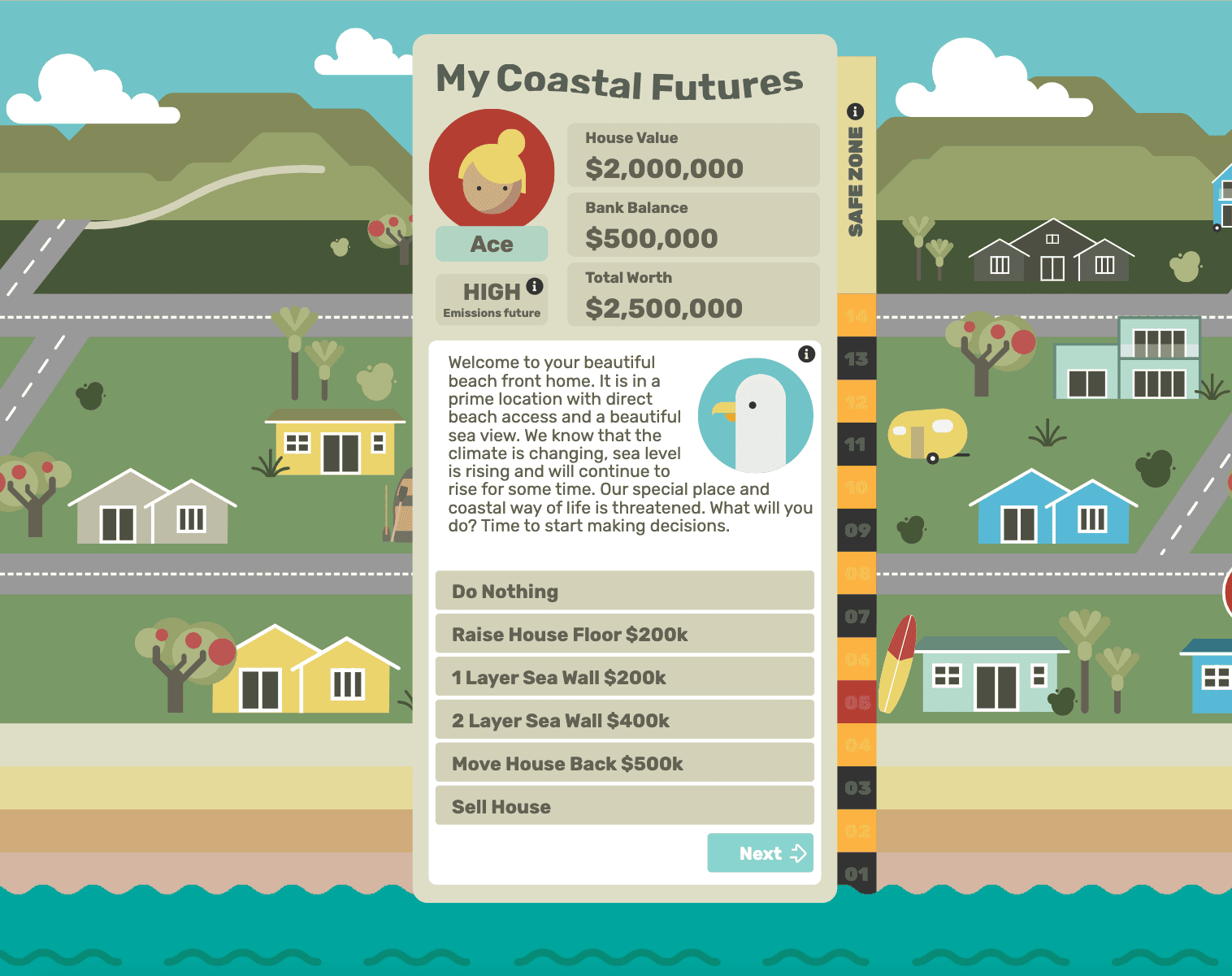 Screenshot of 'My Coastal Futures' game